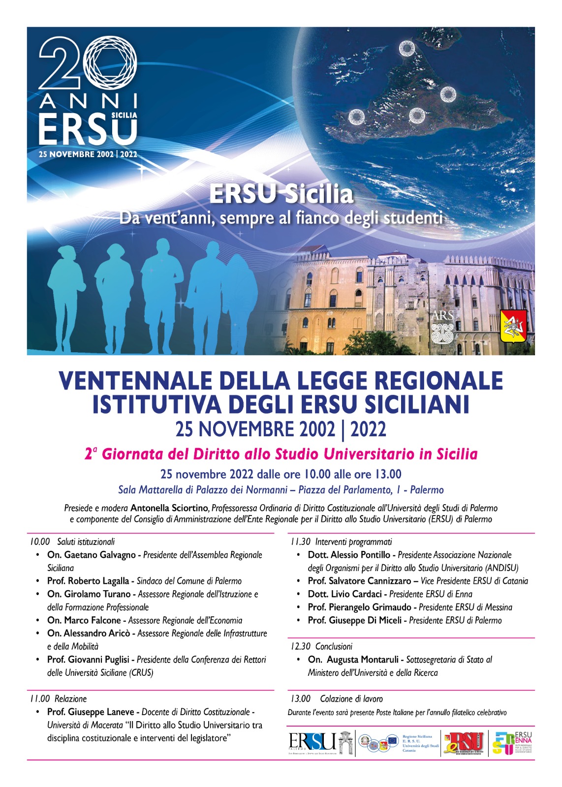 programma ERSU Siciliani 25 novembre 2022