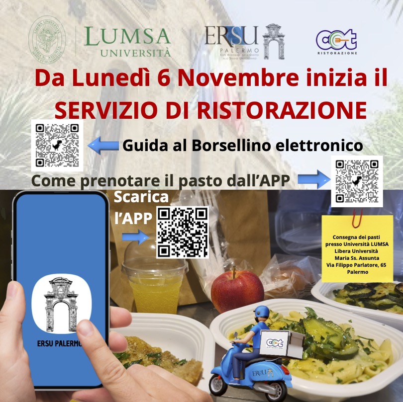 locandina servizio ristorazione LUMSA-ERSU